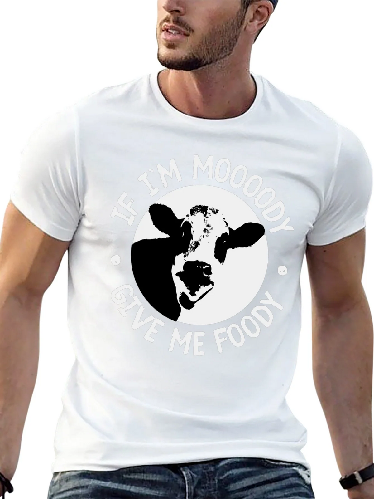 Moody Cow Graphic Tee - Food Lovers Humor T-Shirt product image 4