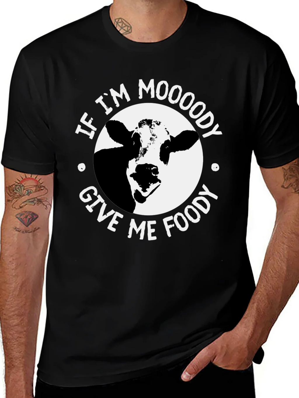 Moody Cow Graphic Tee - Food Lovers Humor T-Shirt product image 1