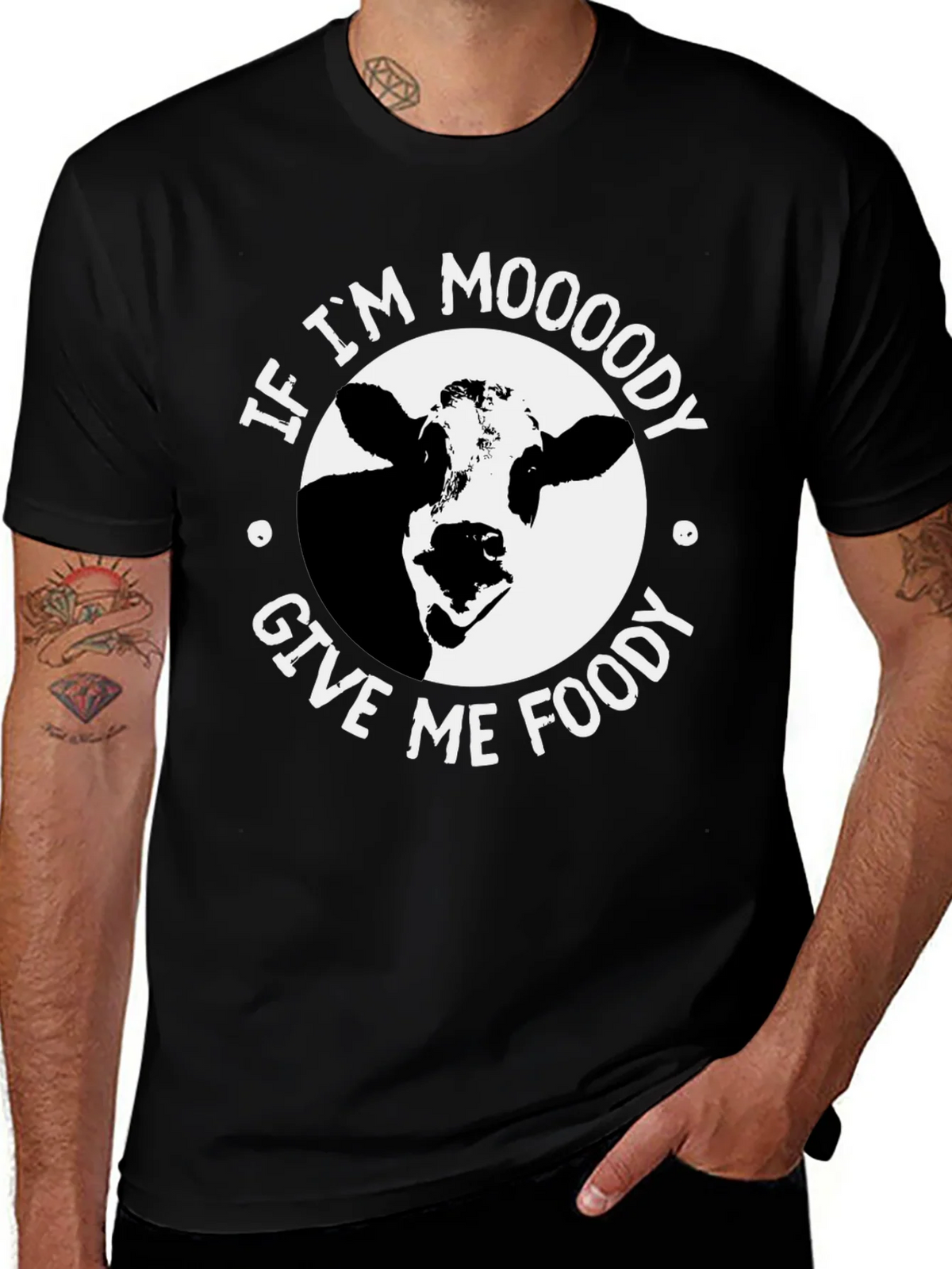 Moody Cow Graphic Tee - Food Lovers Humor T-Shirt product image 1