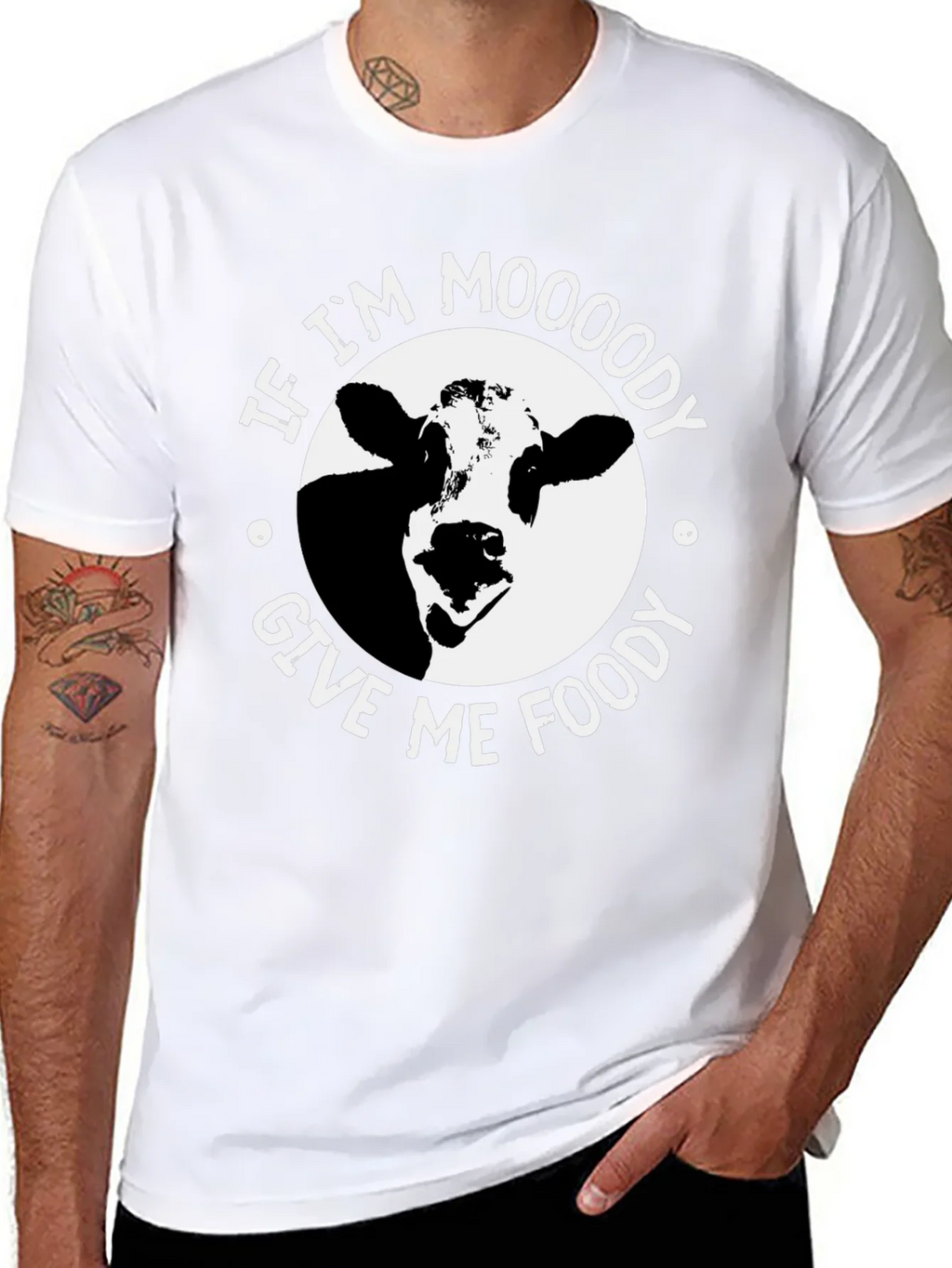 Moody Cow Graphic Tee - Food Lovers Humor T-Shirt product image 10
