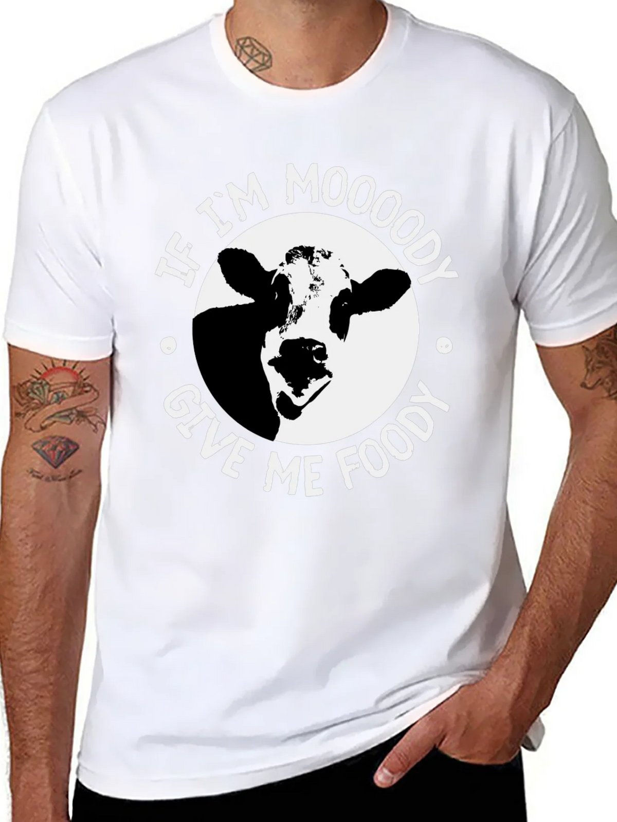 Moody Cow Graphic Tee - Food Lovers Humor T-Shirt product image 10