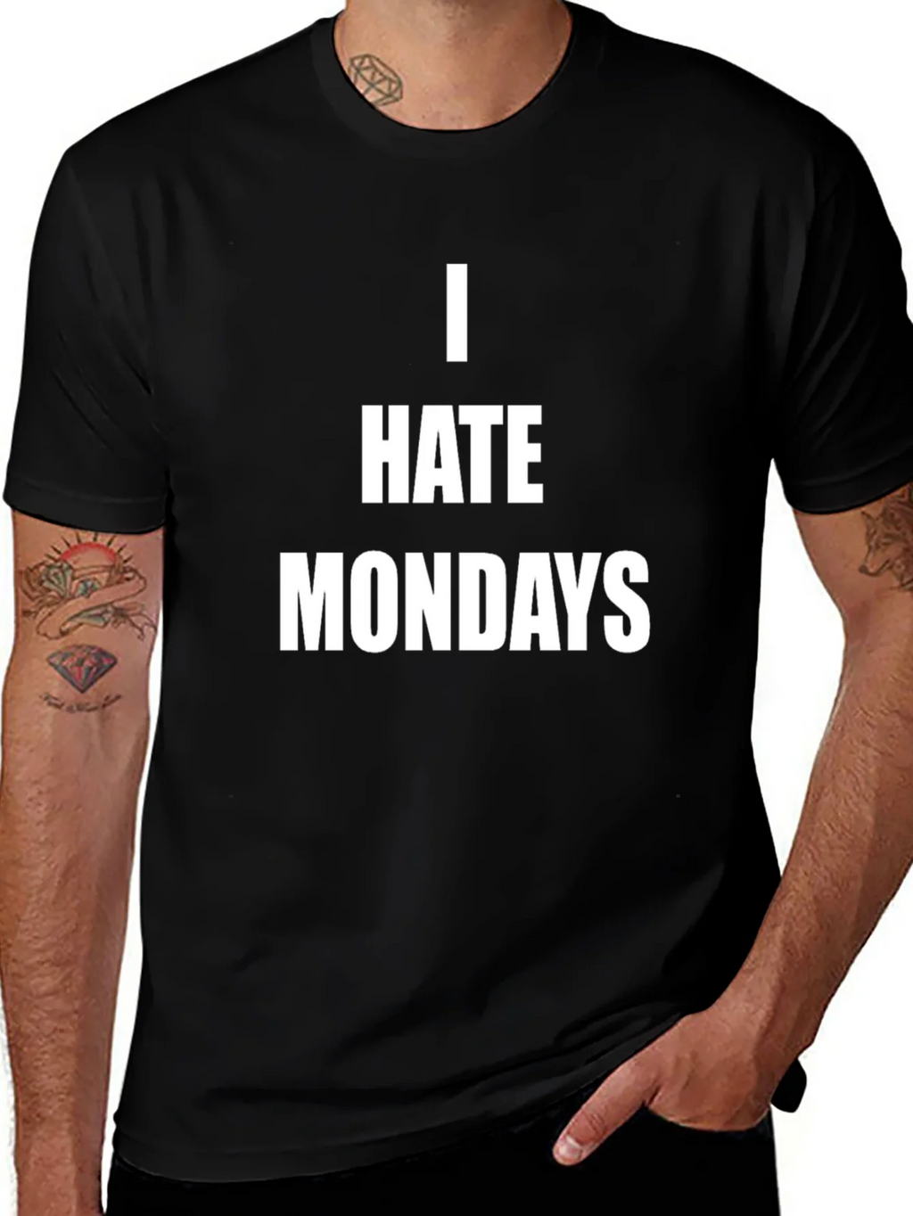 I Hate Mondays Graphic Tee - Casual Black T-Shirt product image 1