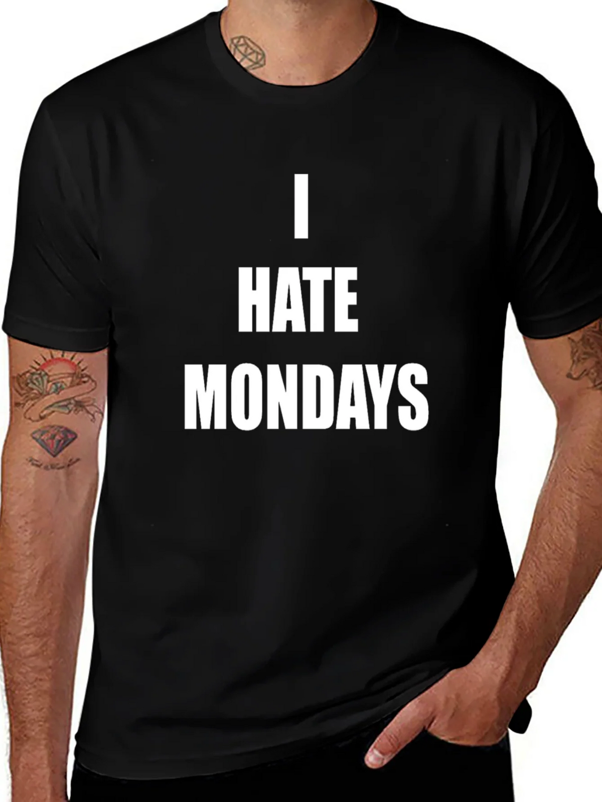 I Hate Mondays Graphic Tee - Casual Black T-Shirt product image 1