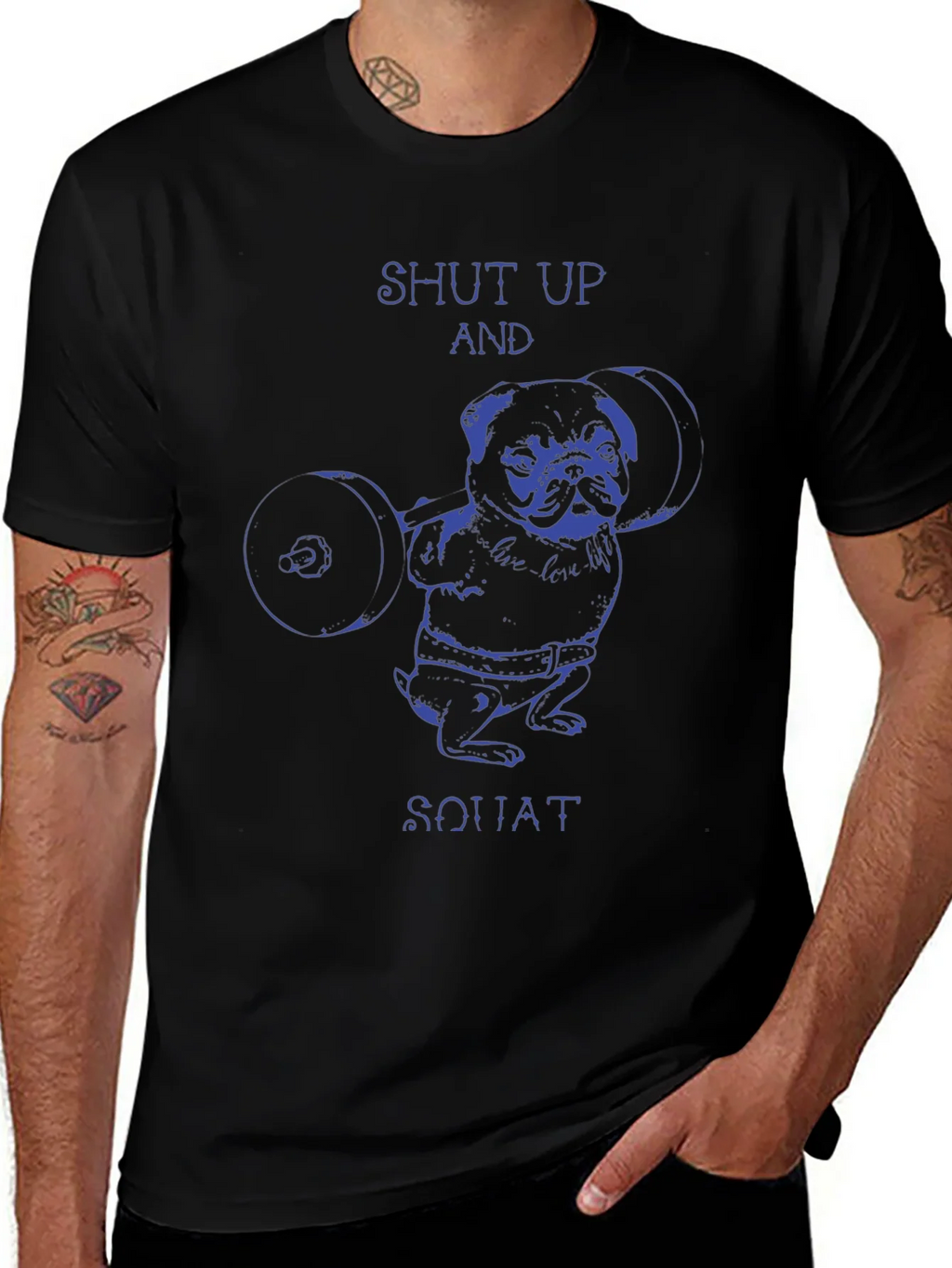 Shut Up And Squat Pug T-Shirt product image 1