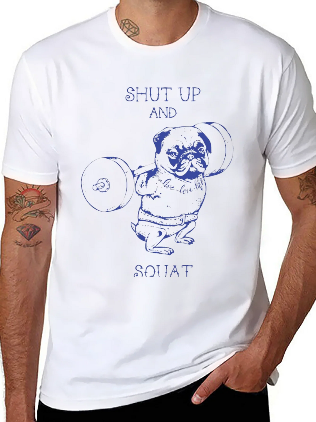 Shut Up And Squat Pug T-Shirt product image 10