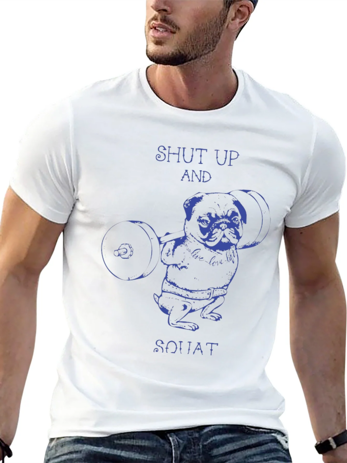 Shut Up And Squat Pug T-Shirt product image 4