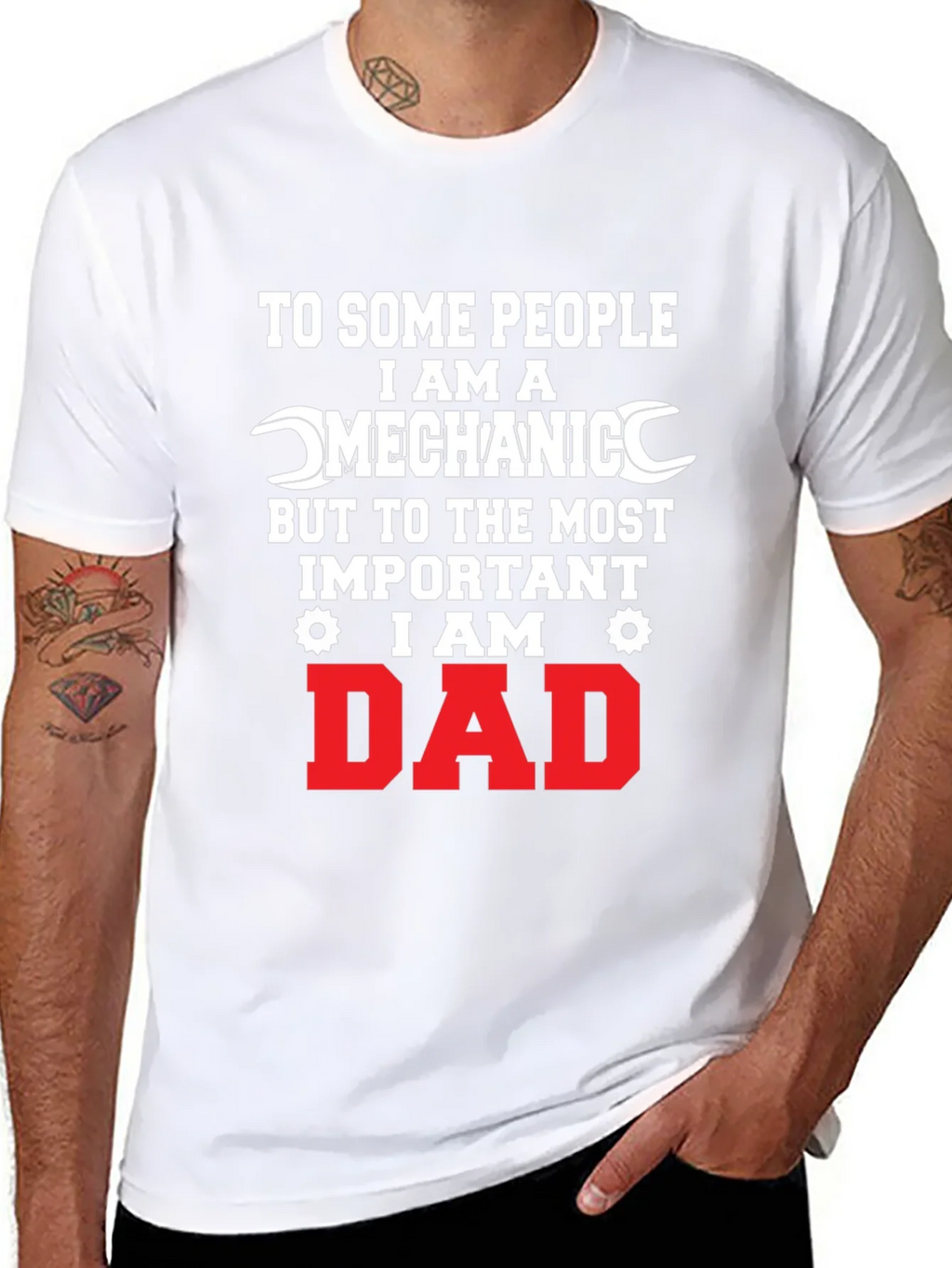 Mechanic Dad Graphic Tee - Black product image 10