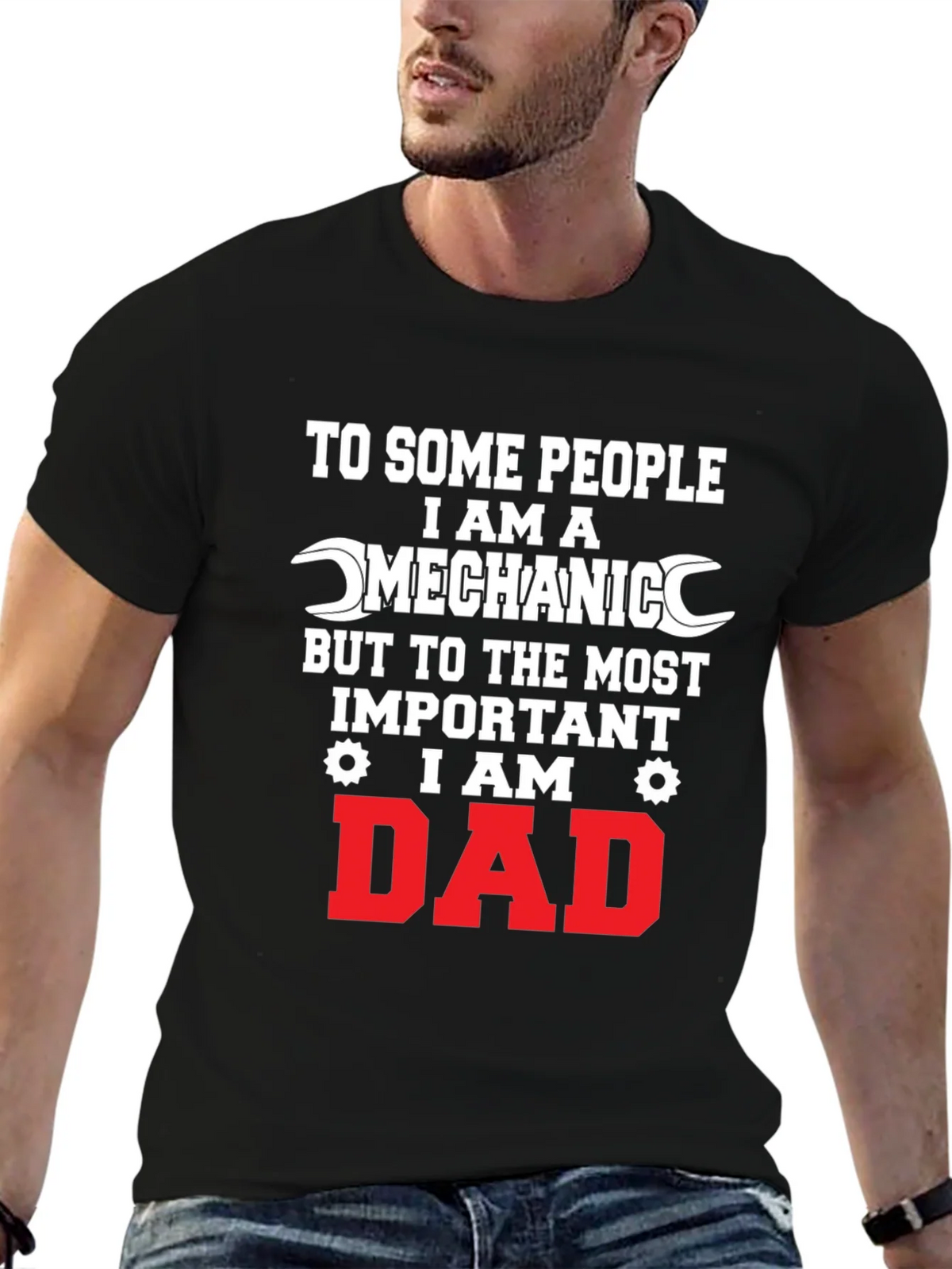Mechanic Dad Graphic Tee - Black product image 9