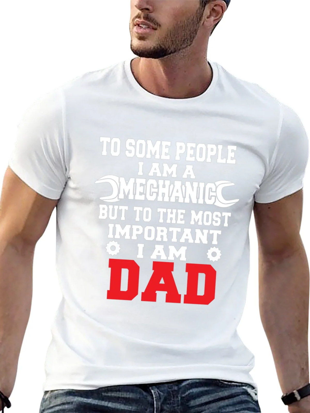 Mechanic Dad Graphic Tee - Black product image 4