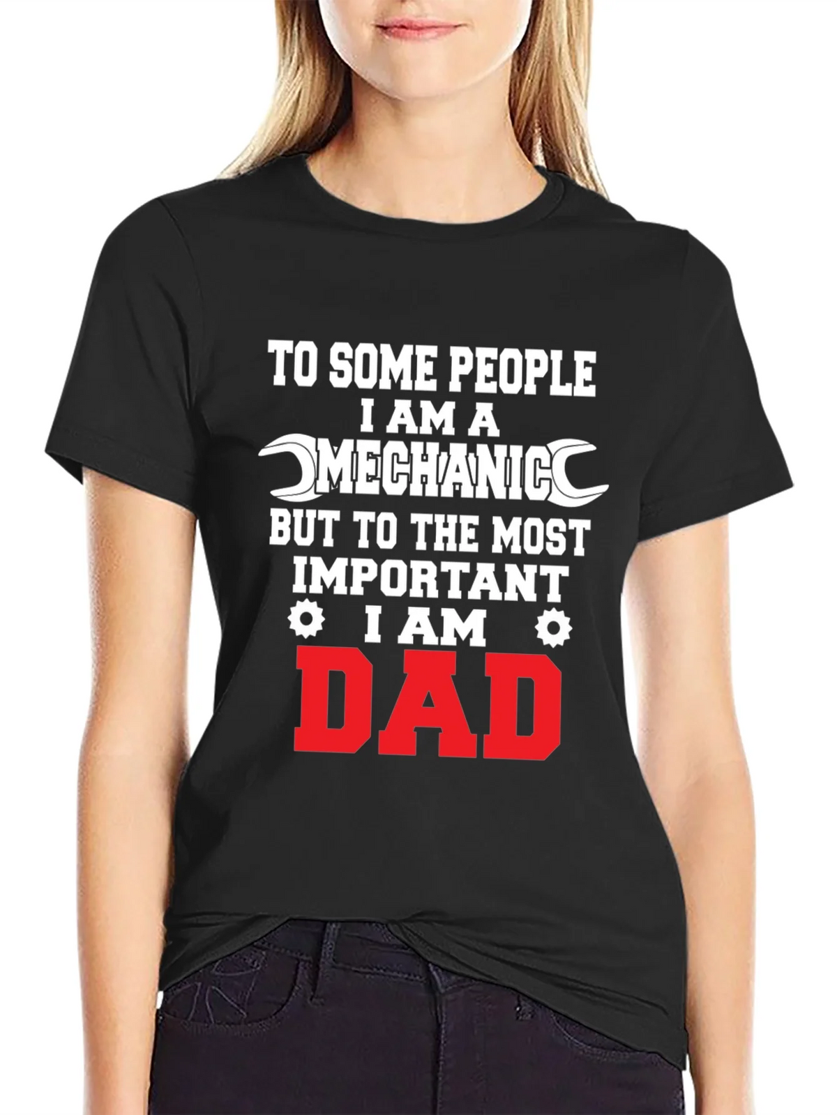 Mechanic Dad Graphic Tee - Black product image 5