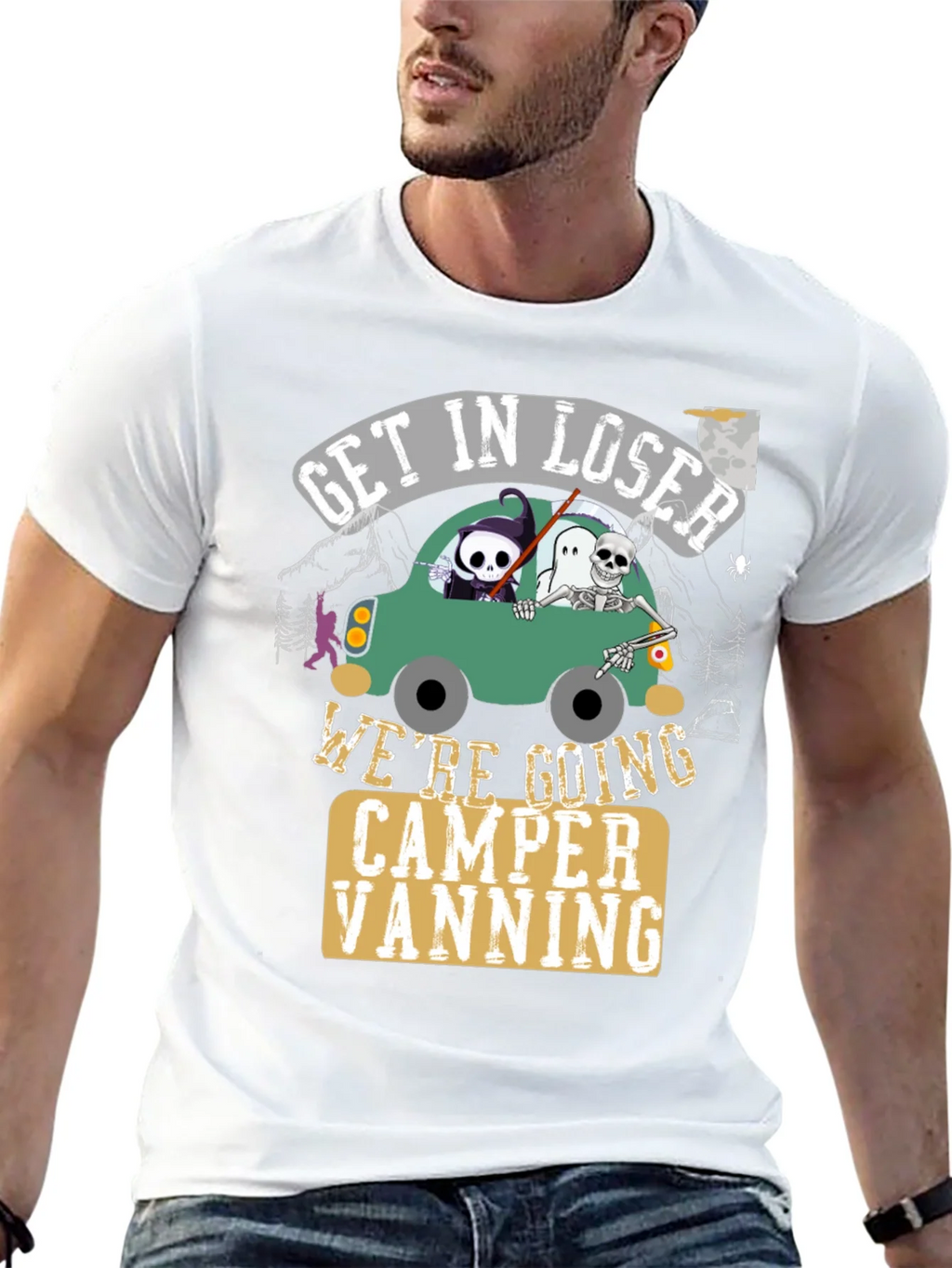 Get In Loser Halloween Camper Vanning T-Shirt product image 4