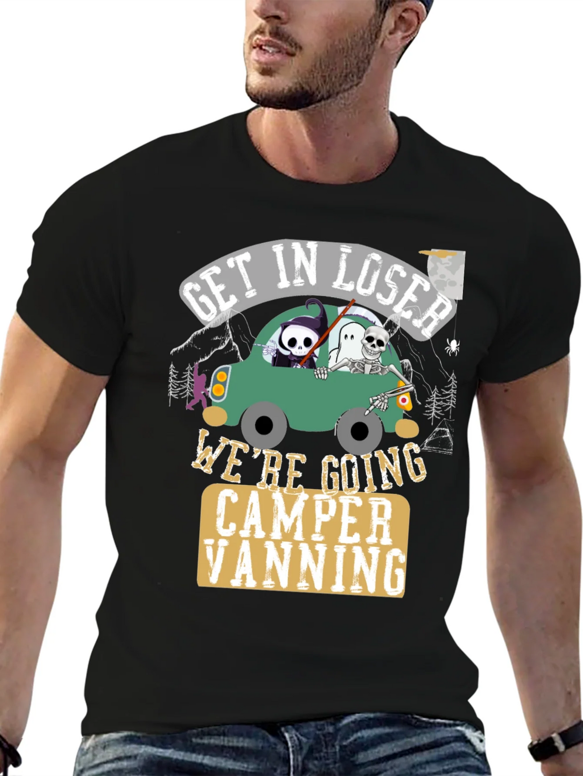 Get In Loser Halloween Camper Vanning T-Shirt product image 9