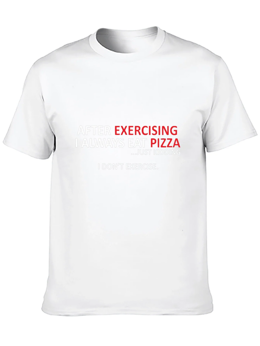 Funny Exercise Pizza T-Shirt - Black Cotton Tee product image 12