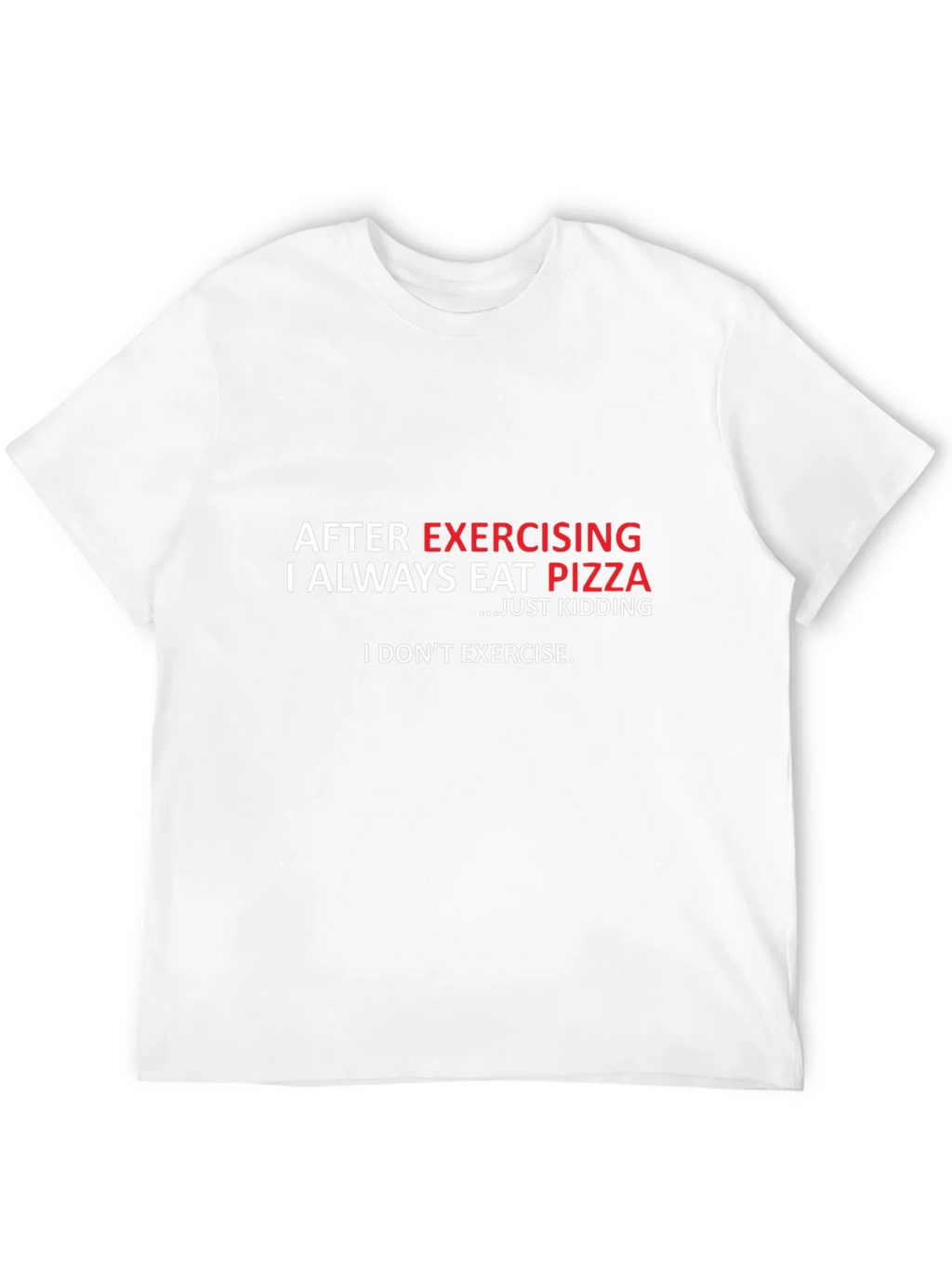 Funny Exercise Pizza T-Shirt - Black Cotton Tee product image 3