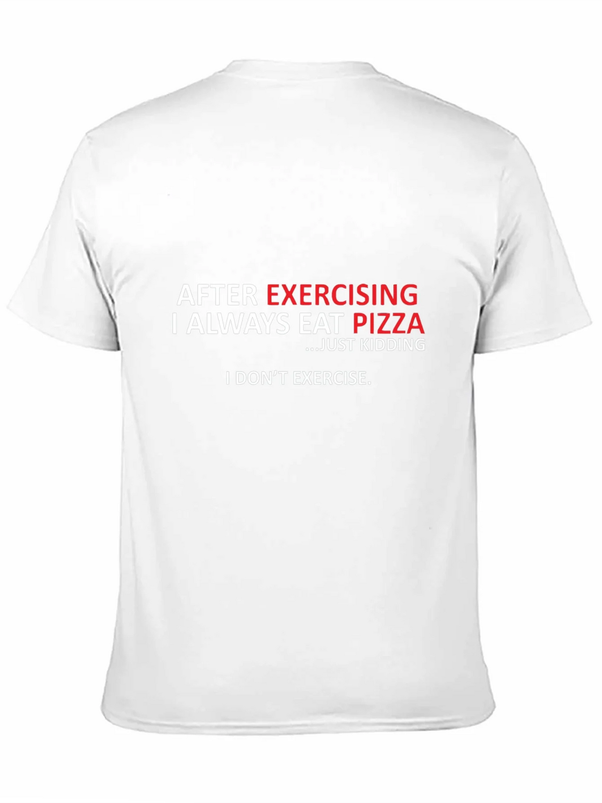 Funny Exercise Pizza T-Shirt - Black Cotton Tee product image 2