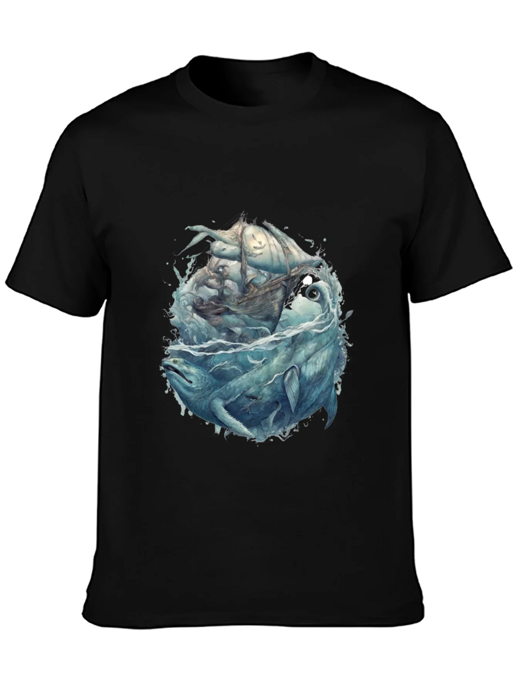 Whale & Ship Graphic Tee - Mens Black T-Shirt product image 6