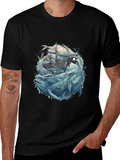 Whale & Ship Graphic Tee - Mens Black T-Shirt product image 1