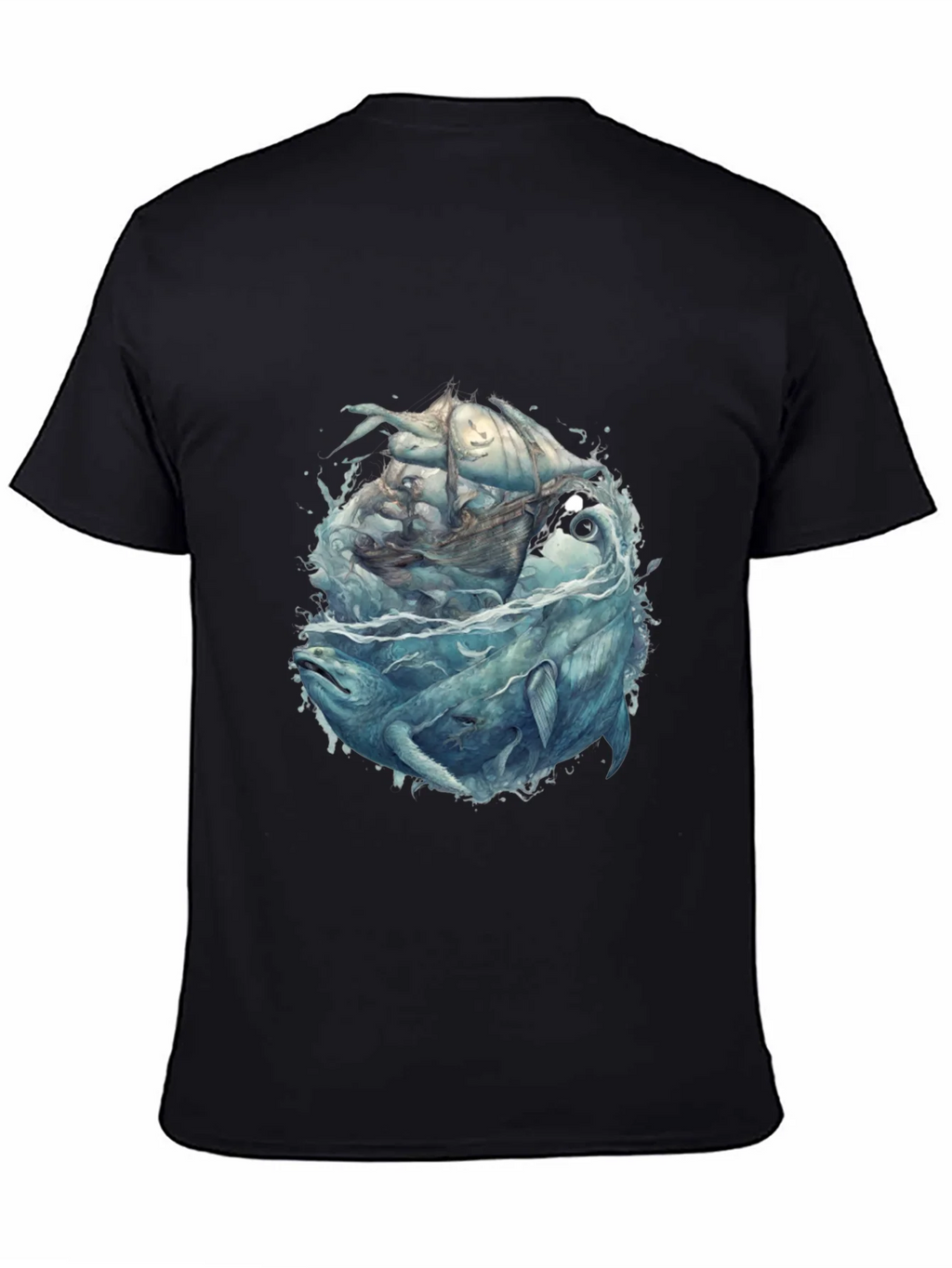 Whale & Ship Graphic Tee - Mens Black T-Shirt product image 7