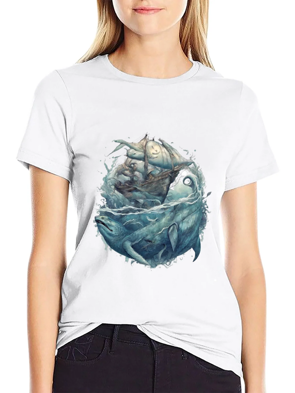 Whale & Ship Graphic Tee - Mens Black T-Shirt product image 11