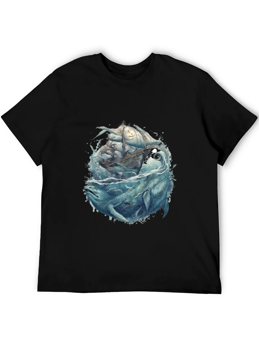 Whale & Ship Graphic Tee - Mens Black T-Shirt product image 8