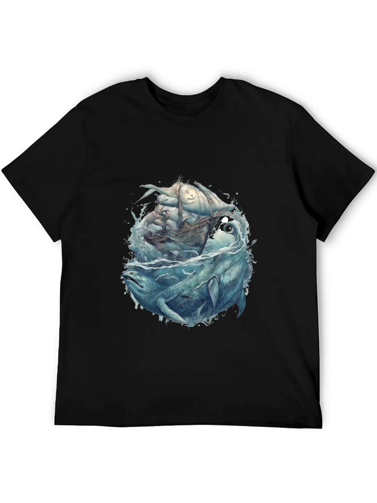 Whale & Ship Graphic Tee - Mens Black T-Shirt product image 8