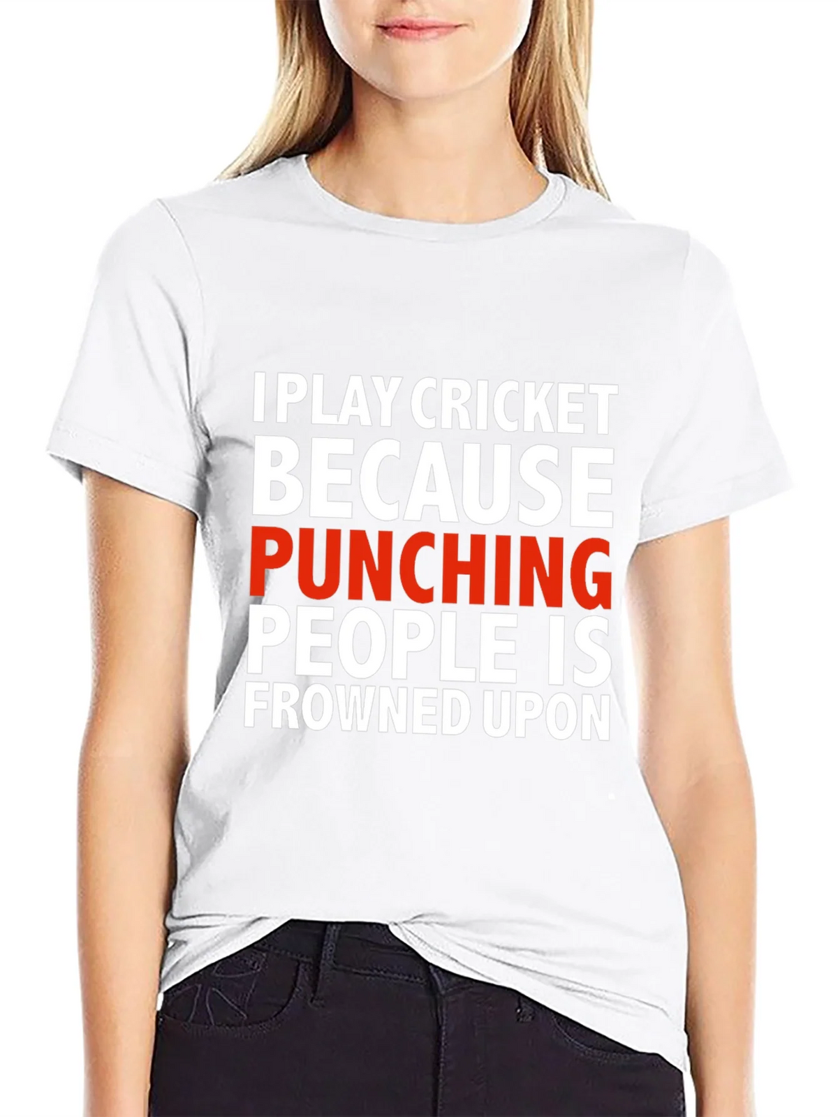Funny Cricket T-Shirt - Punching People Frowned Upon product image 11