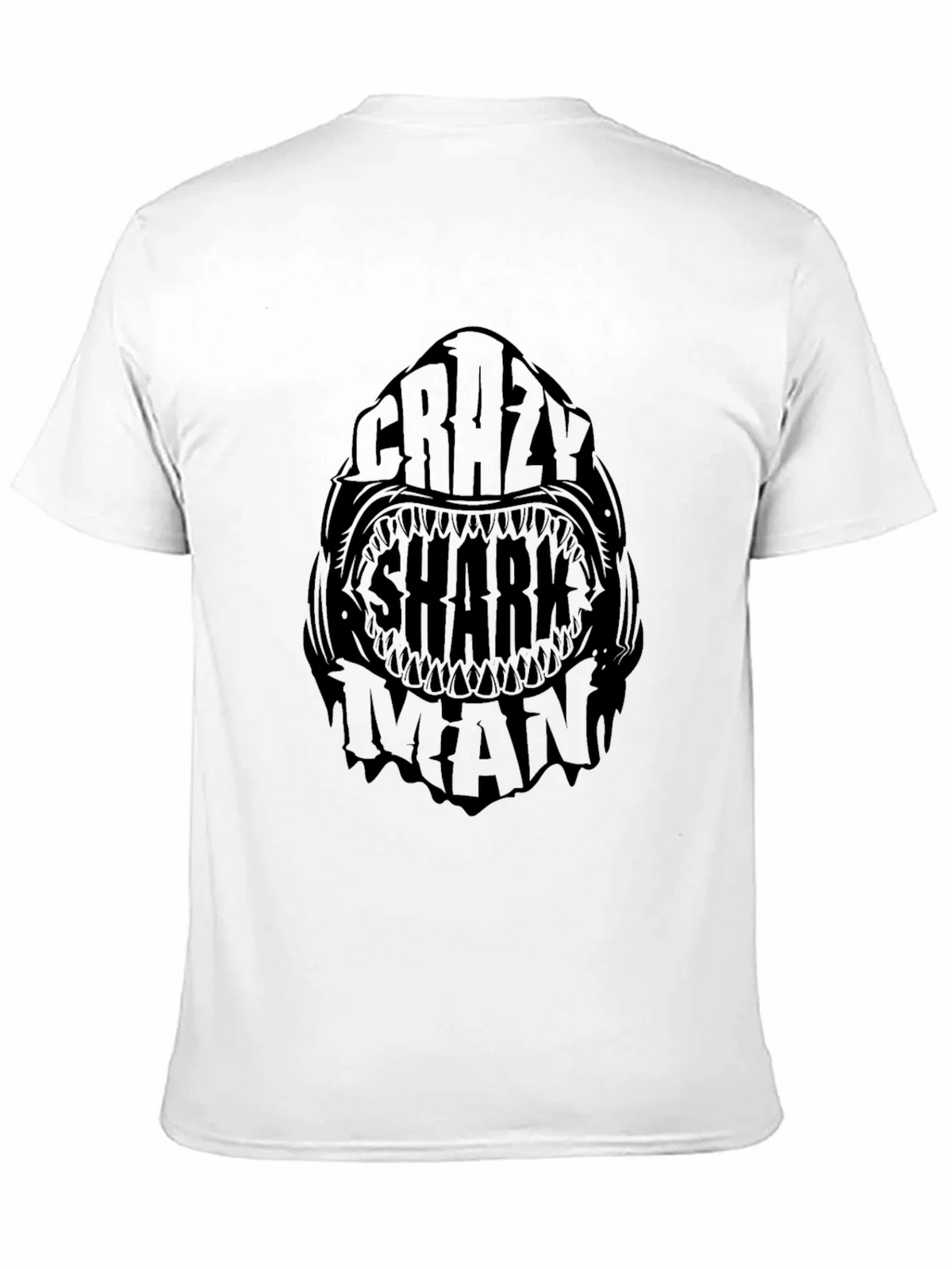 Crazy Shark Man Black Graphic Tee product image 2