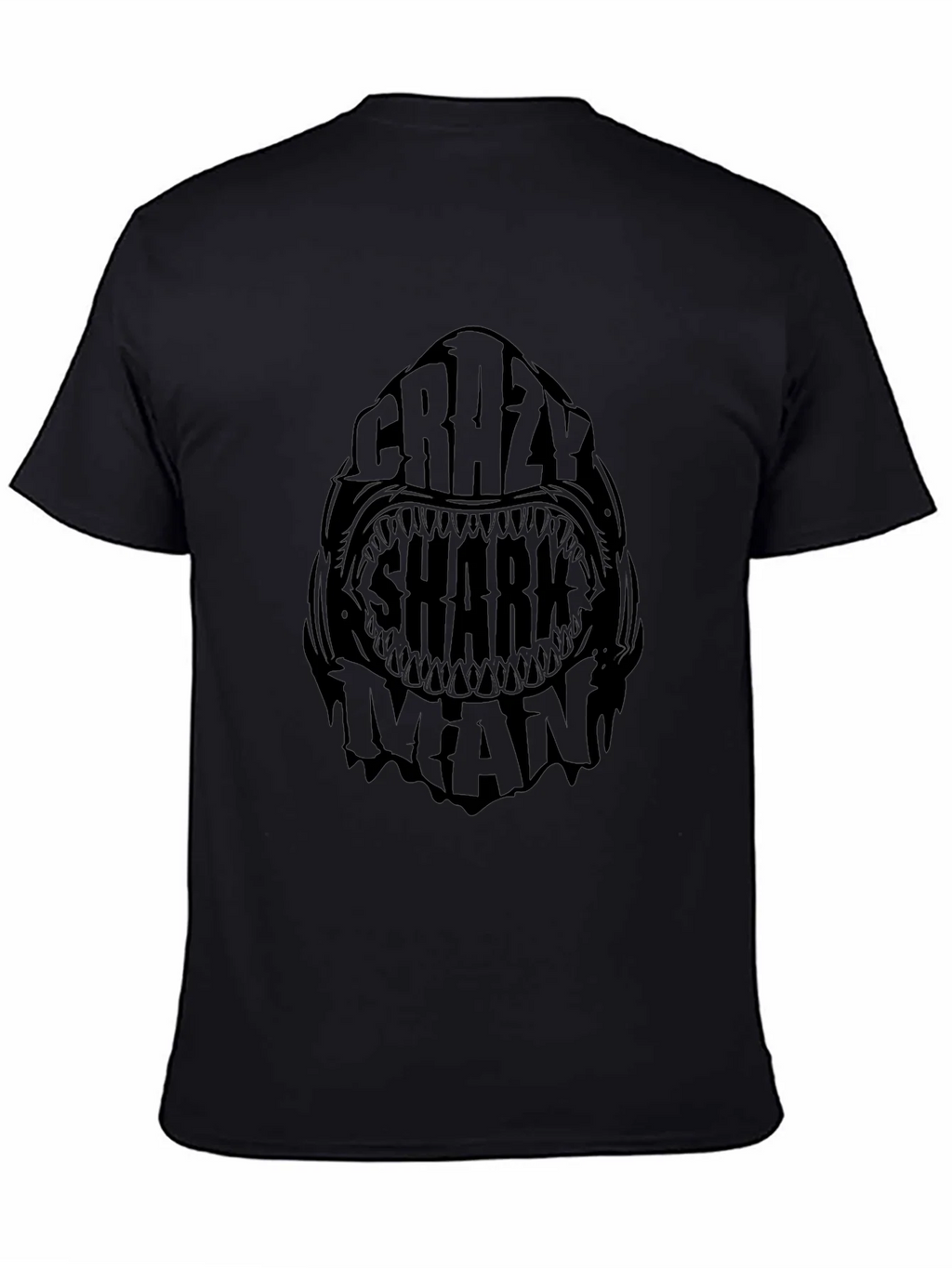 Crazy Shark Man Black Graphic Tee product image 7