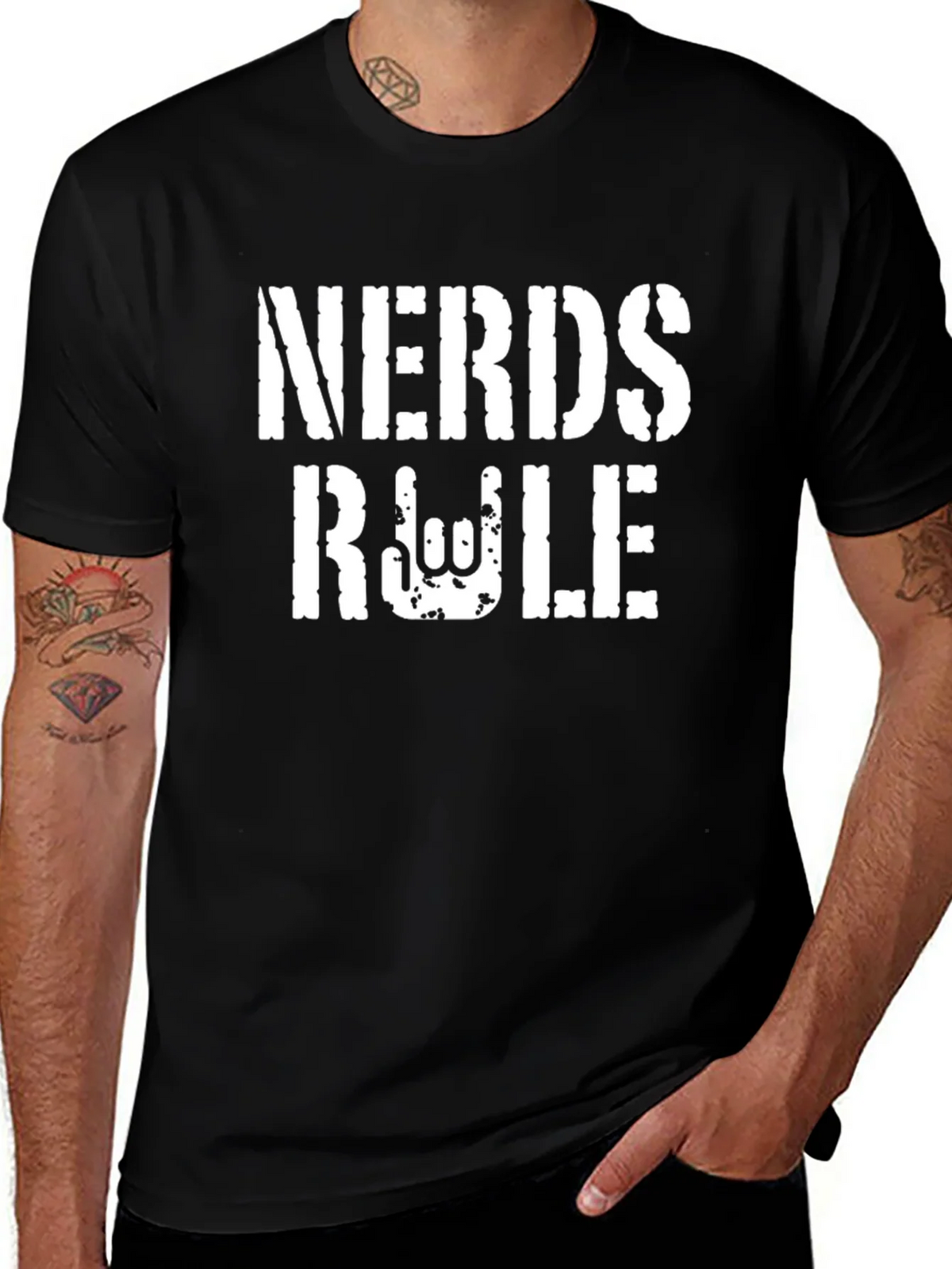 Nerds Rule Black Graphic Tee product image 1