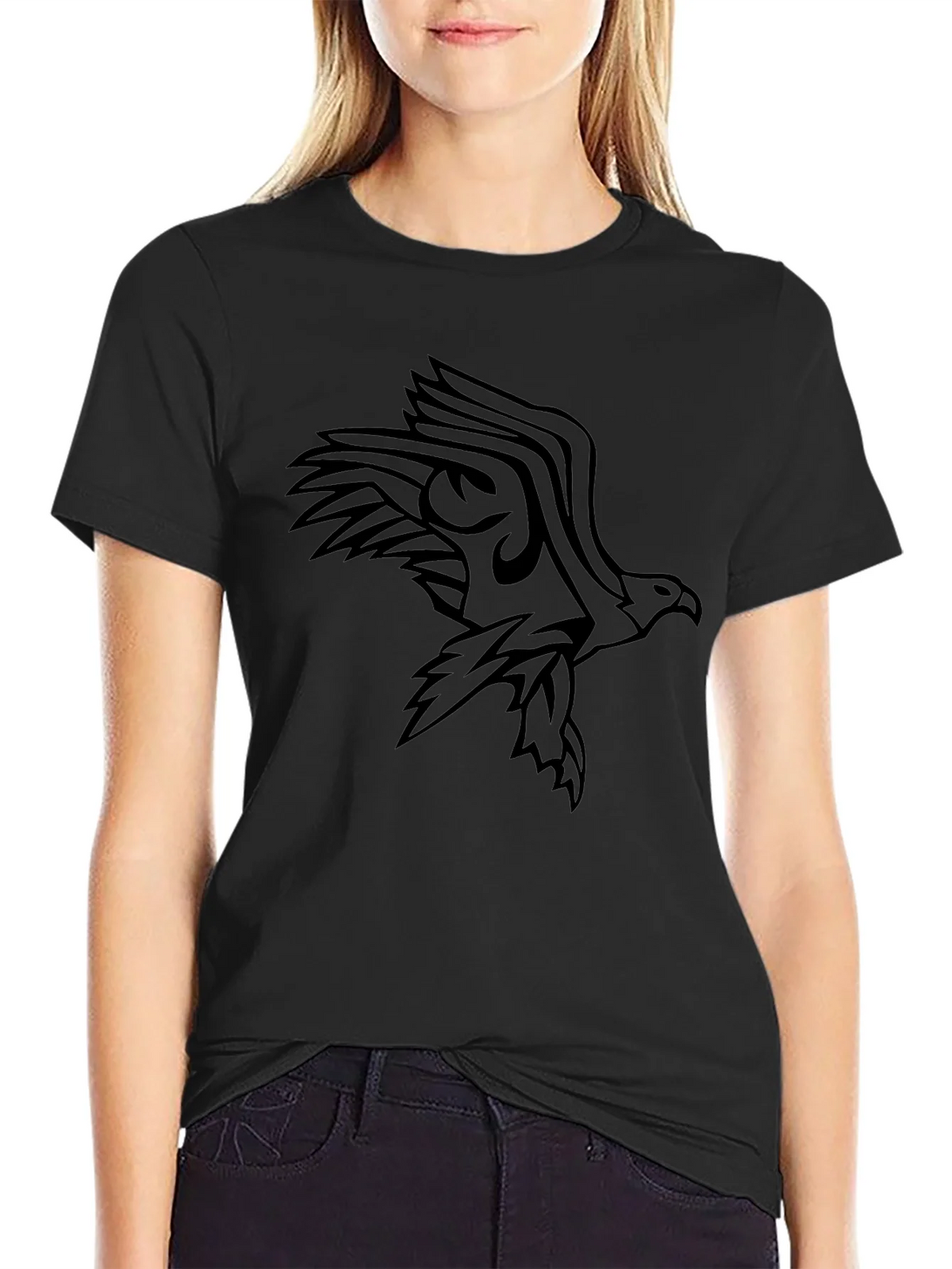 Mens Black Eagle Graphic Tee - Stylish & Bold product image 5
