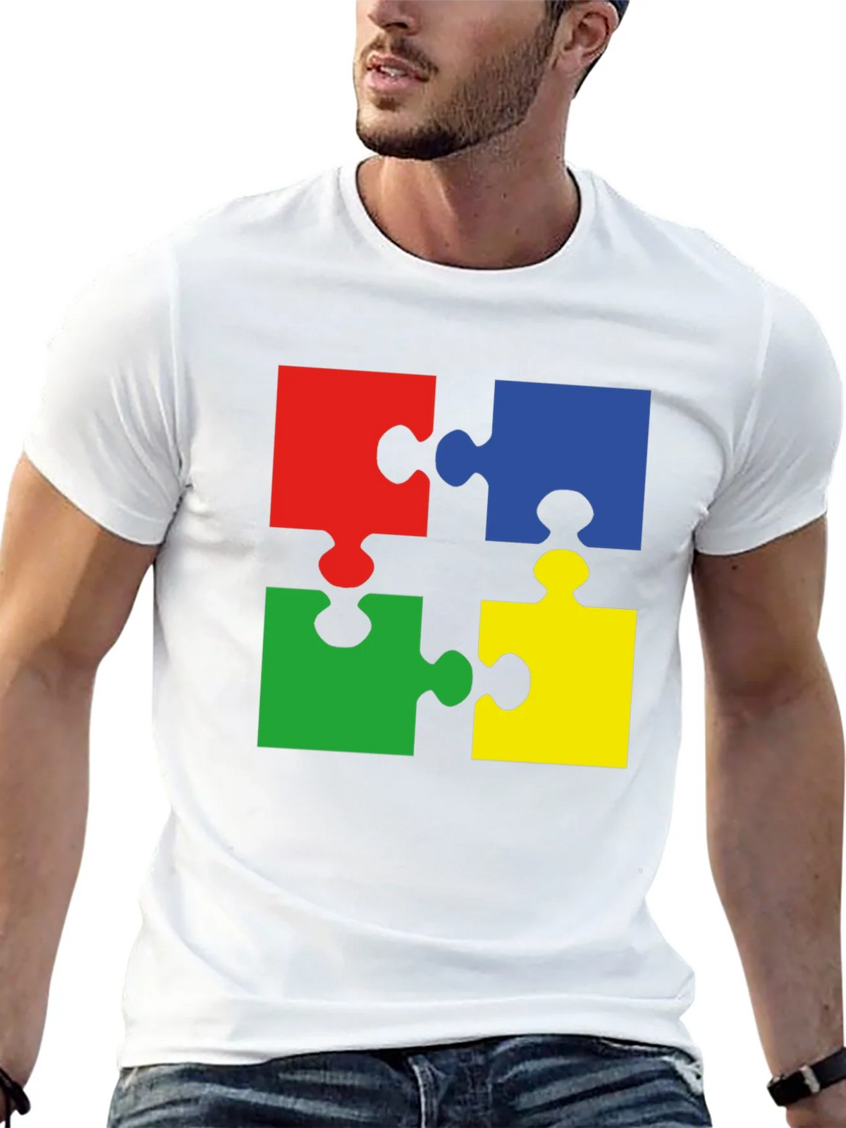 Autism Awareness Puzzle Piece Graphic Tee product image 4