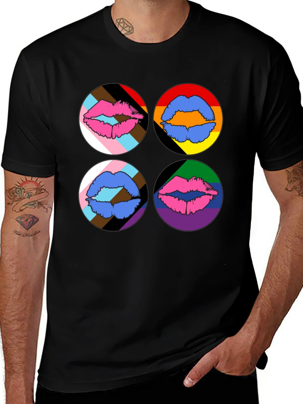 Pride Lips Graphic Tee - Black product image 1