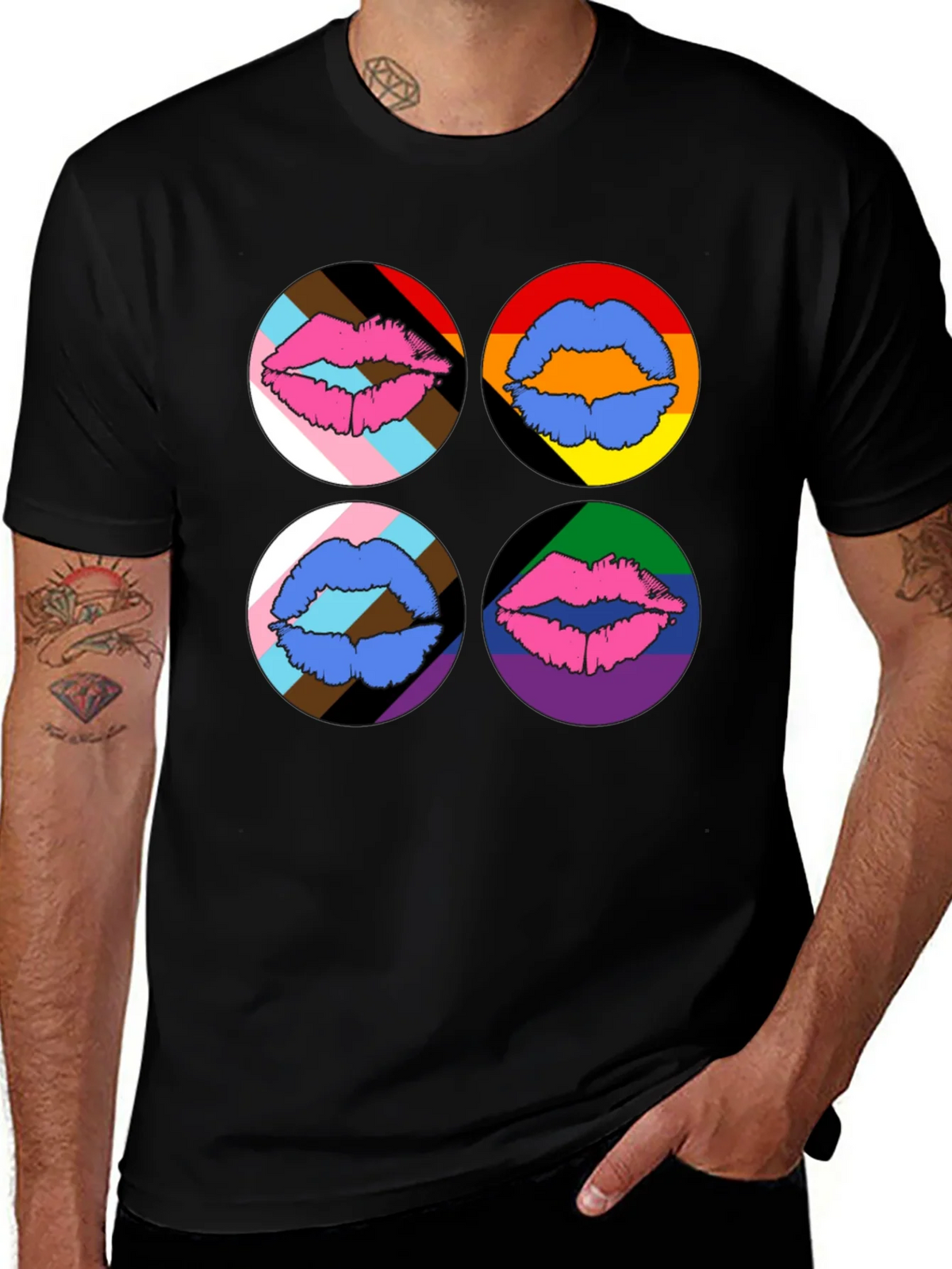Pride Lips Graphic Tee - Black product image 1