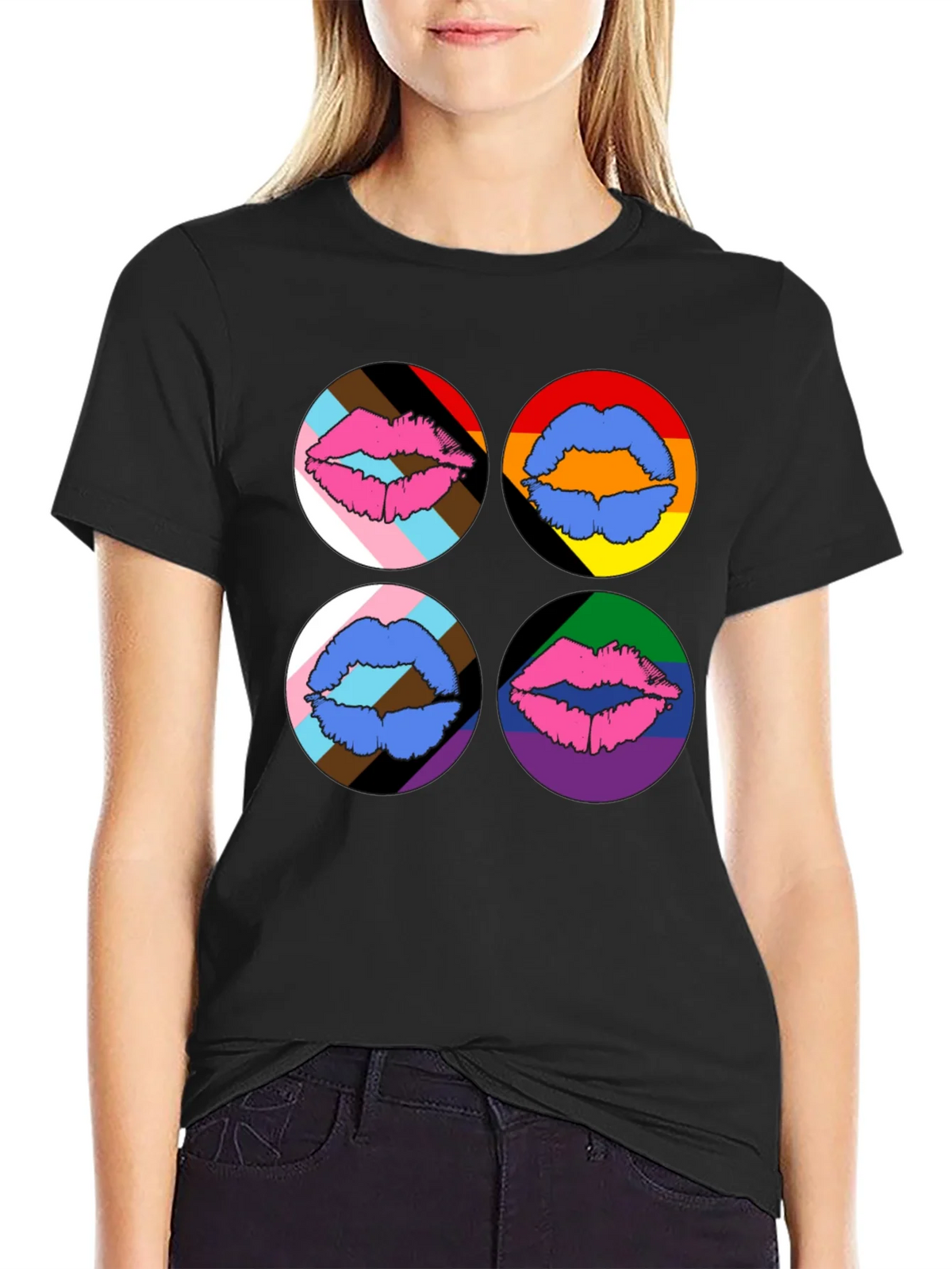 Pride Lips Graphic Tee - Black product image 5