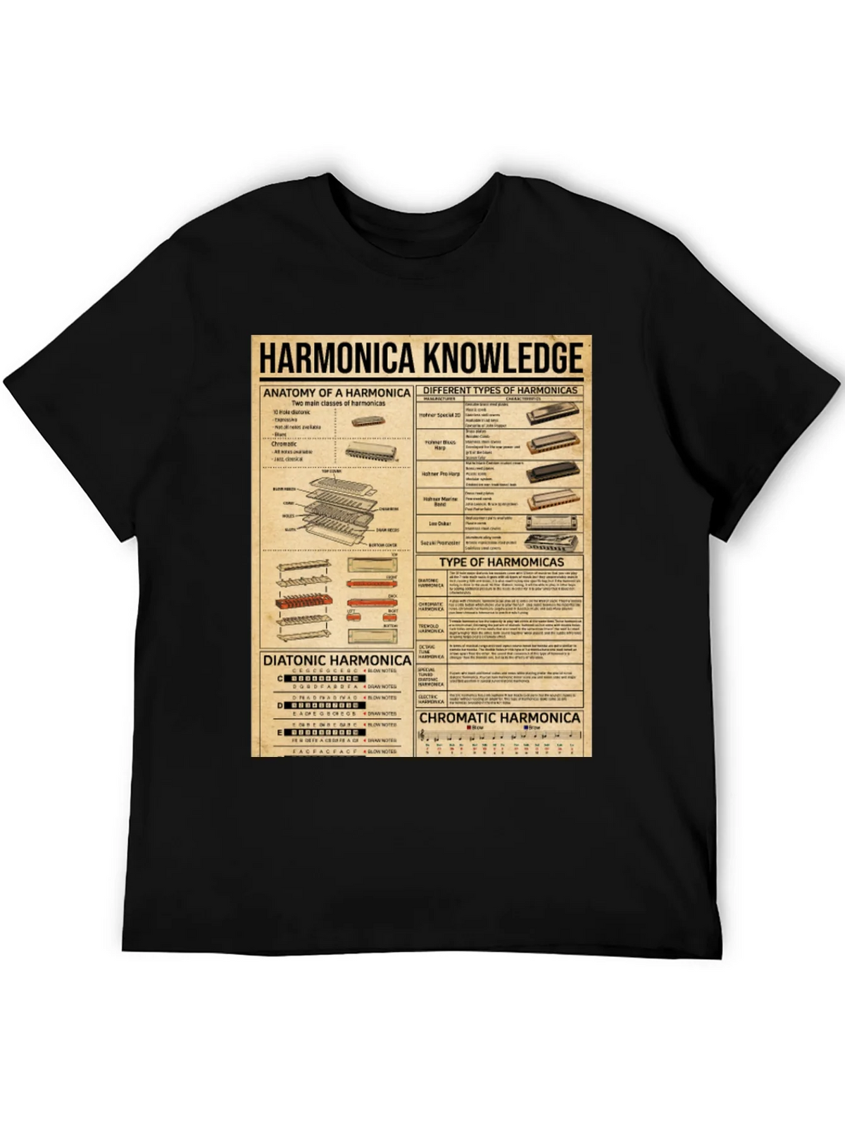 Harmonica Knowledge Graphic T-Shirt product image 8
