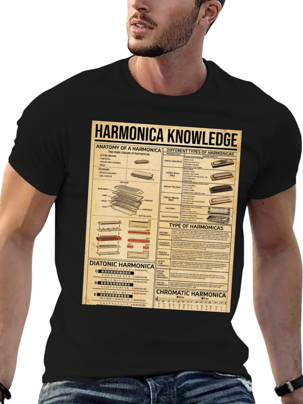 Harmonica Knowledge Graphic T-Shirt product image 9