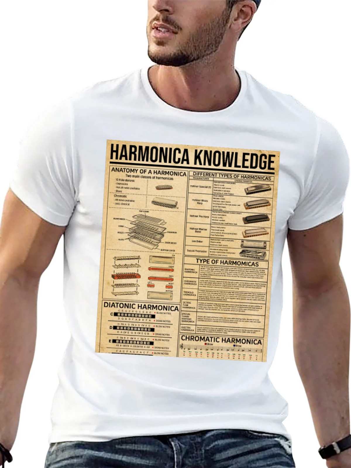 Harmonica Knowledge Graphic T-Shirt product image 4