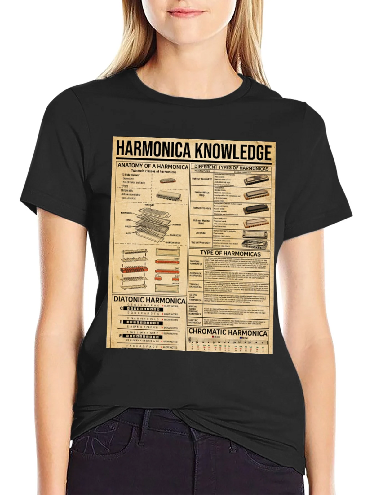 Harmonica Knowledge Graphic T-Shirt product image 5