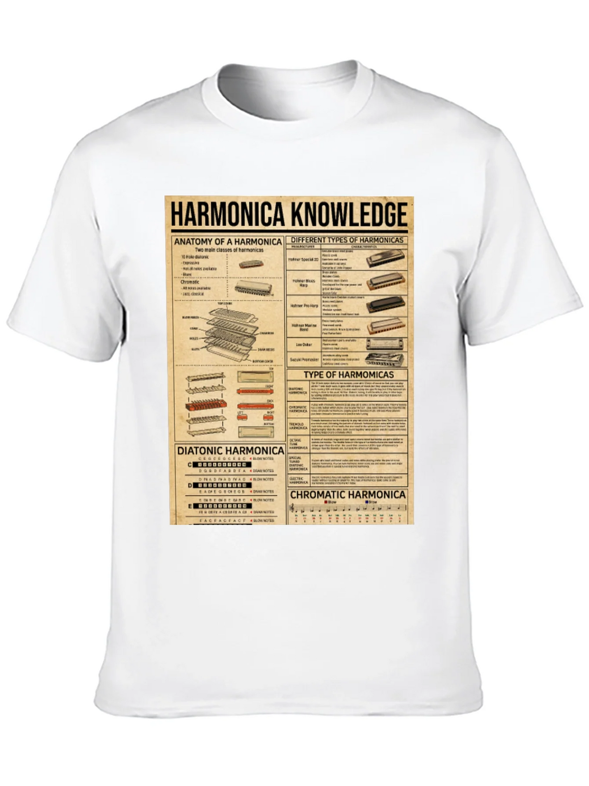 Harmonica Knowledge Graphic T-Shirt product image 12