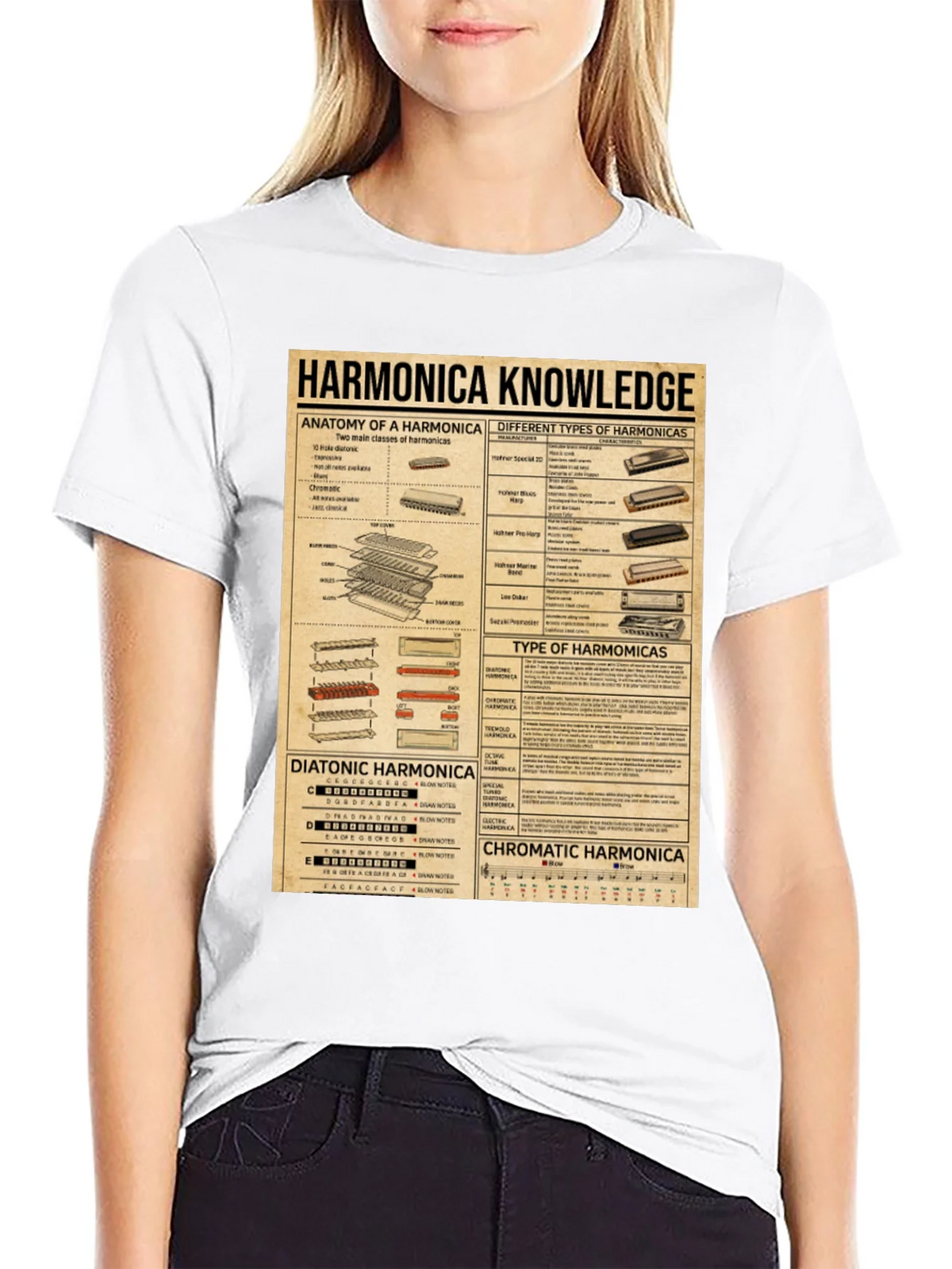 Harmonica Knowledge Graphic T-Shirt product image 11