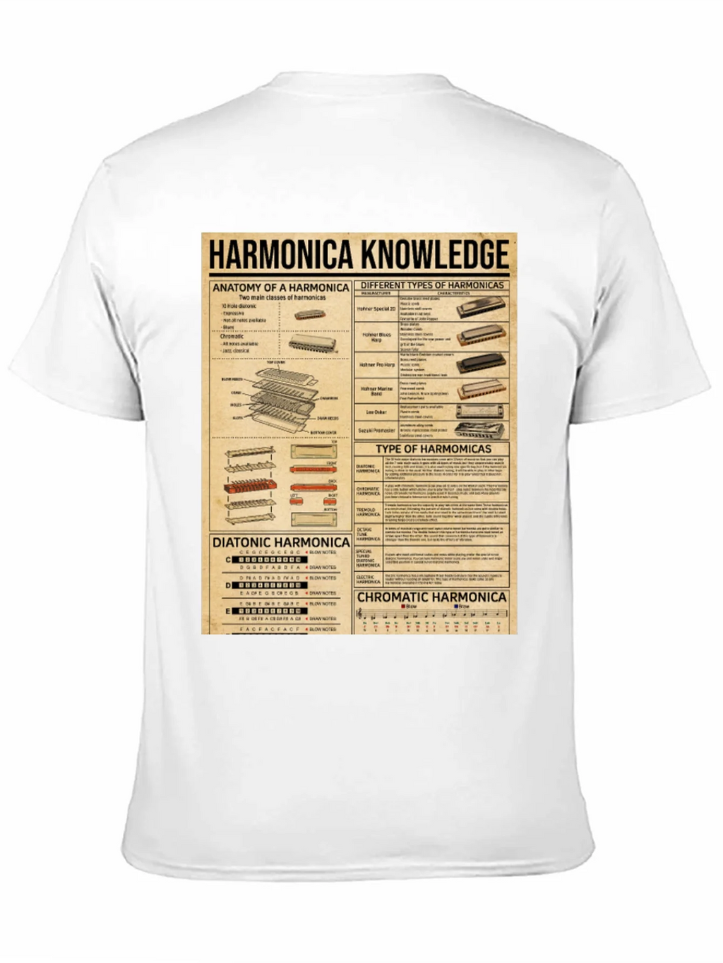 Harmonica Knowledge Graphic T-Shirt product image 2