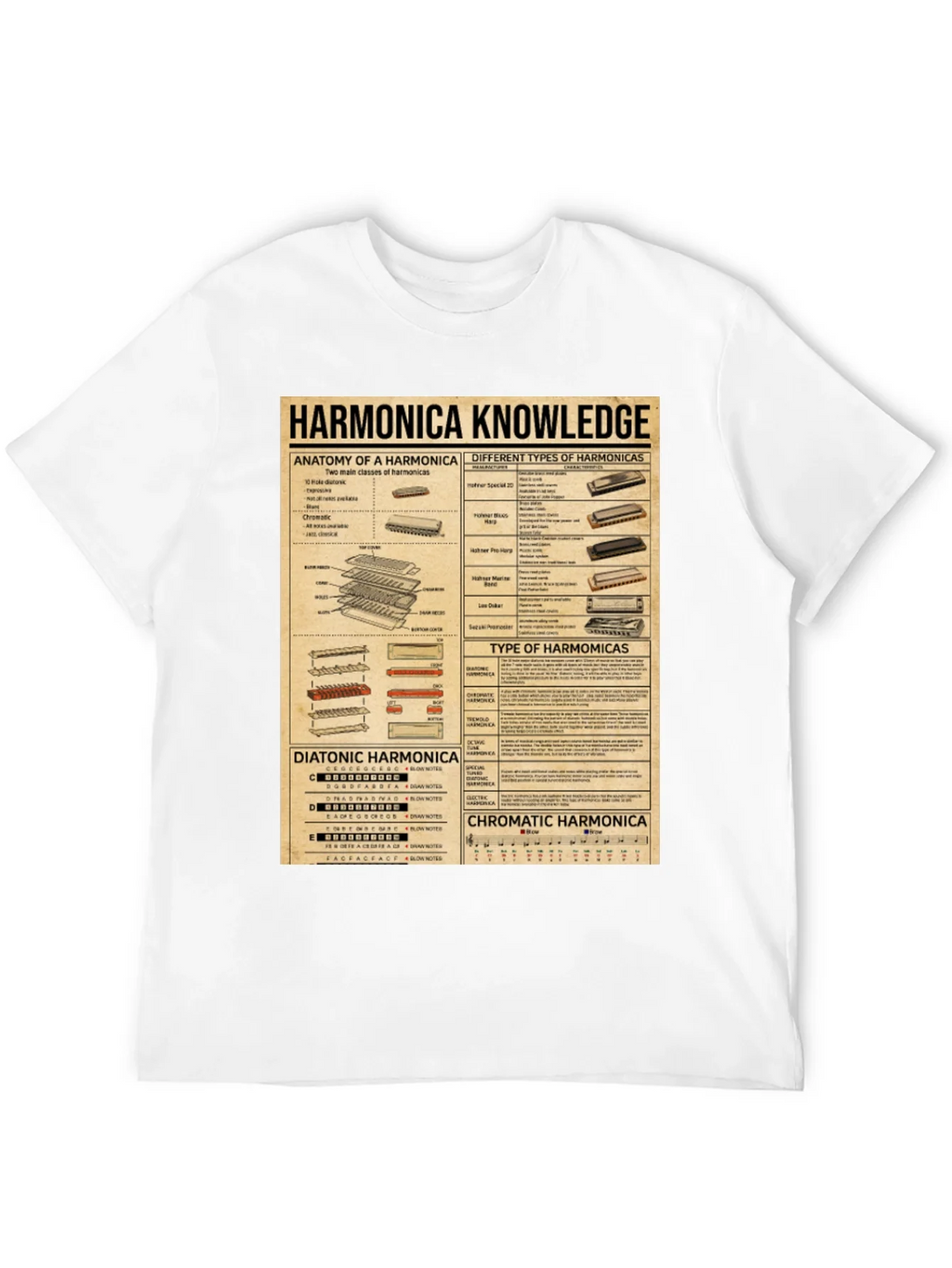 Harmonica Knowledge Graphic T-Shirt product image 3