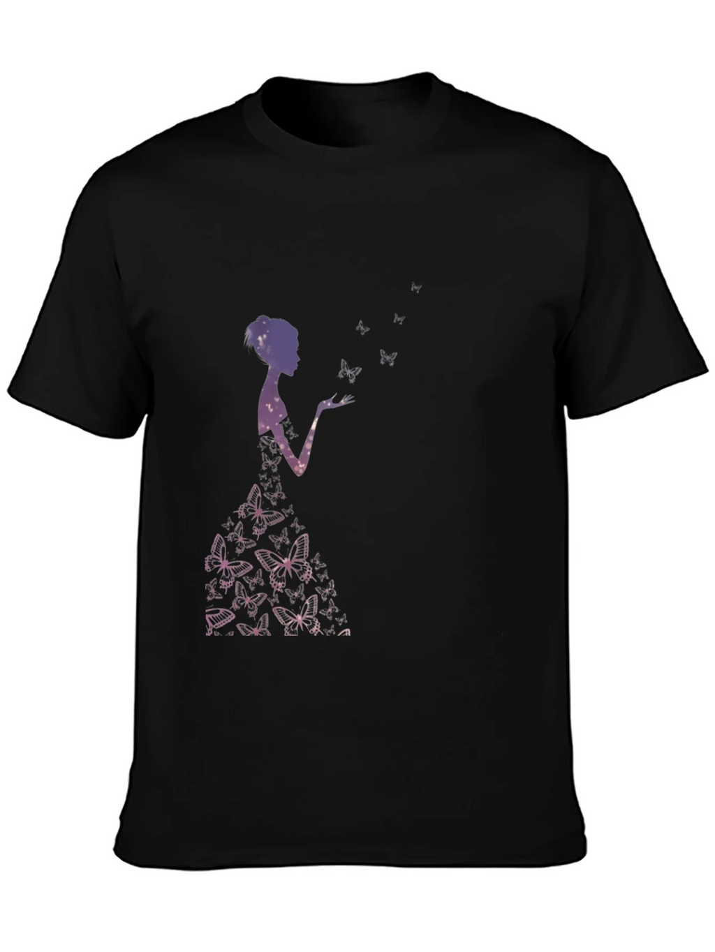 Butterfly Silhouette Graphic Black T-Shirt product image 6