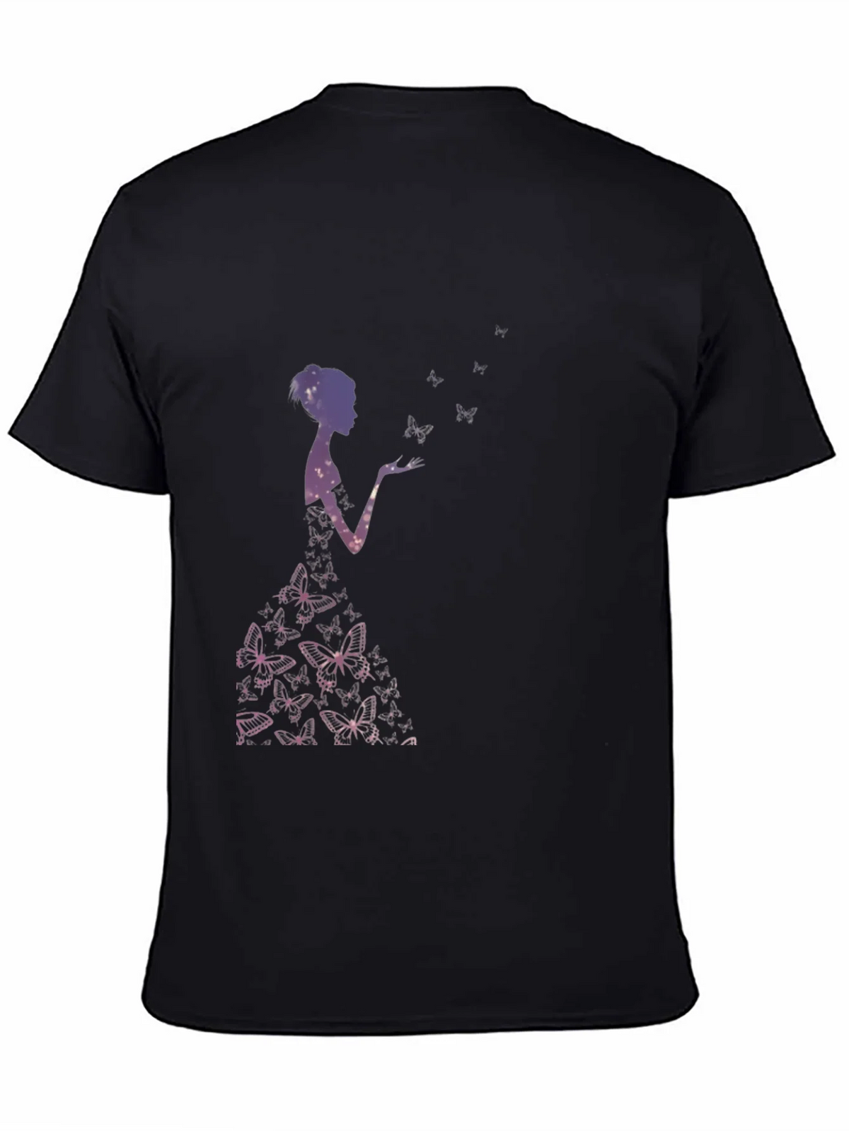 Butterfly Silhouette Graphic Black T-Shirt product image 7