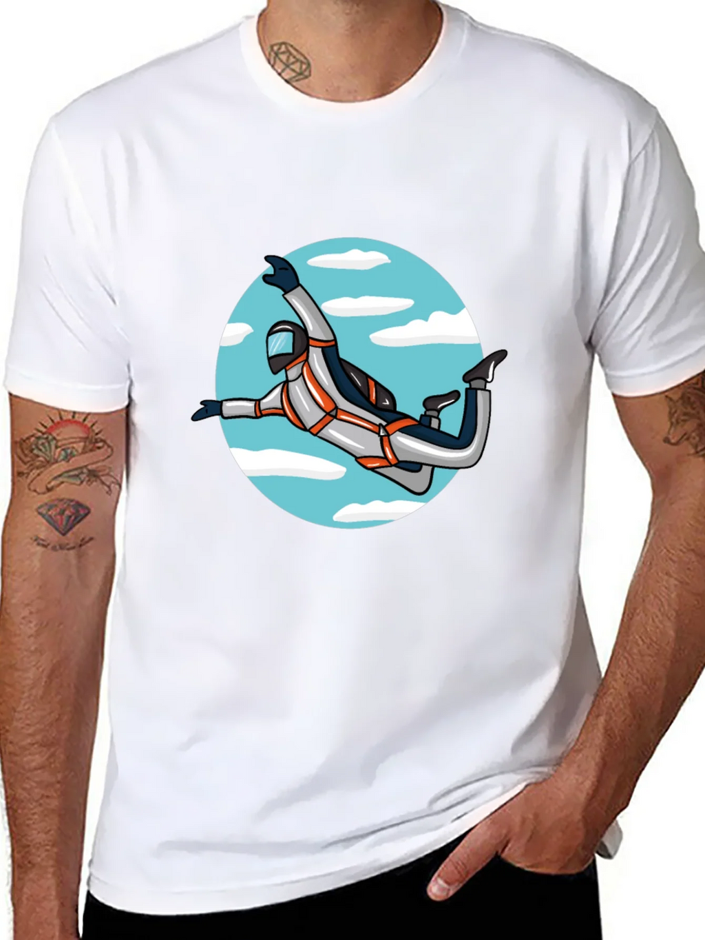 Skydiver Graphic Tee - Black Crew Neck Shirt product image 10