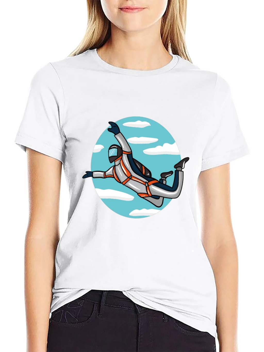 Skydiver Graphic Tee - Black Crew Neck Shirt product image 11