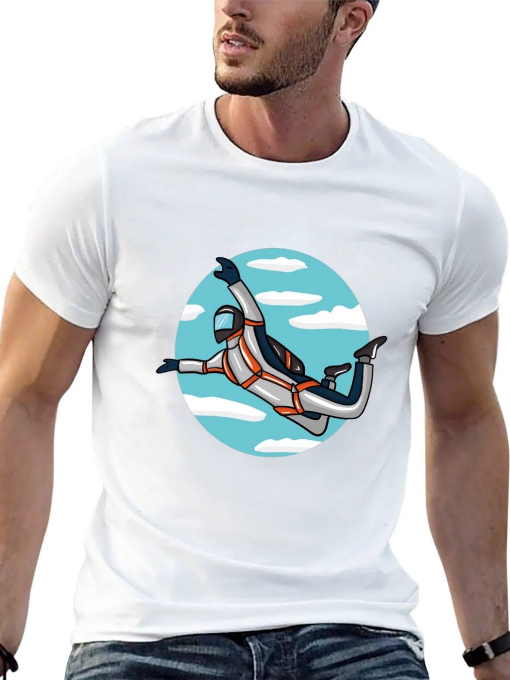 Skydiver Graphic Tee - Black Crew Neck Shirt product image 4