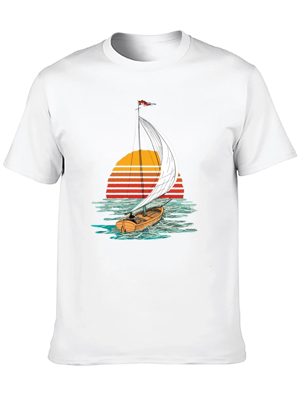 Sailboat Sunset Graphic Tee - Black T-Shirt product image 12