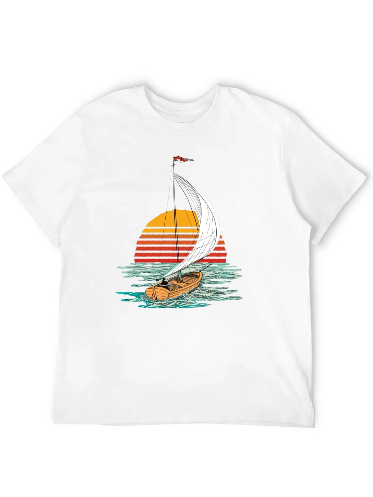 Sailboat Sunset Graphic Tee - Black T-Shirt product image 3