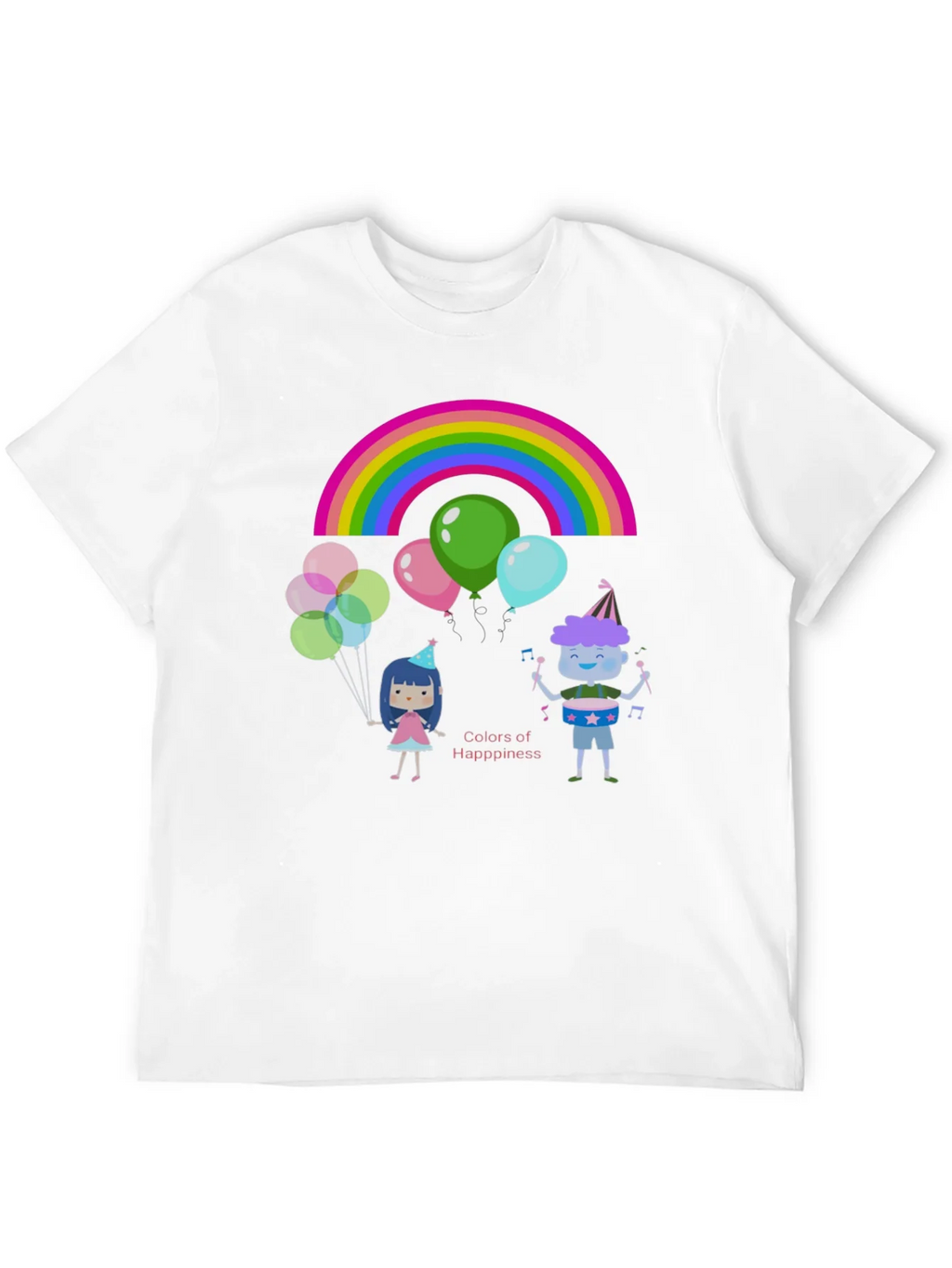 Colors of Happiness Graphic Tee - Black Cotton T-Shirt product image 3